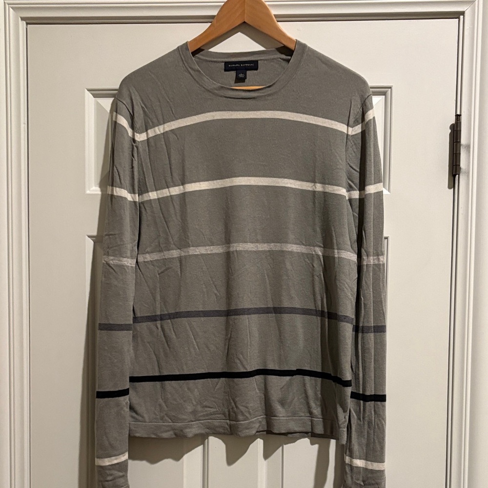 Banana Republic Gray Striped Layering Sweater. Excellent condition.